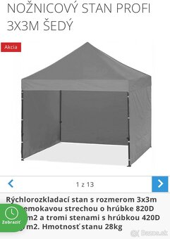 Prenájom nožnicového stanu 3x3m - 2