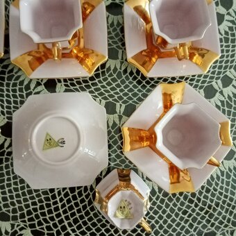 ružový porcelán, šálky s podšálkami - 2