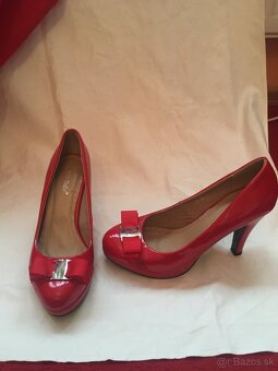 Červené lodičky lakované 38 - 2