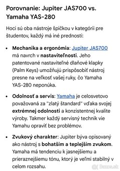 Saxofón  alt  Jupiter jas 700 - 2