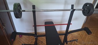 nakladací činkový set Strong 76 kg + posilňovacia lavica HS- - 2