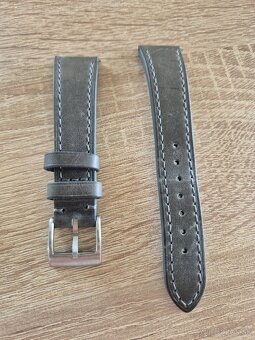 kožený remienok 20mm šedý genuine leather - 2