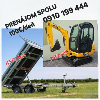 Prenájom minibagra JCB 16c - 2