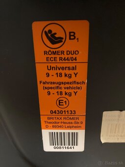 Autosedačka BRITAX-ROMER DUO 9-18kg - 2