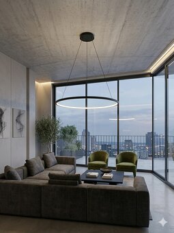 Led Luster Čierny 80cm pre intelig. domácnosť Loxone Ready - 2