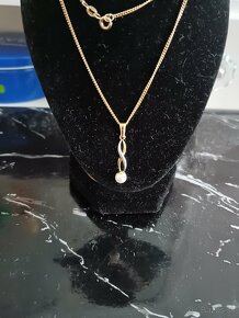 Zlatý prívesok perla kombinované zlato - 2