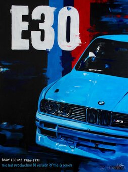 Obraz BMW E30 M3 – ručná akrylová maľba 120x90 cm - 2