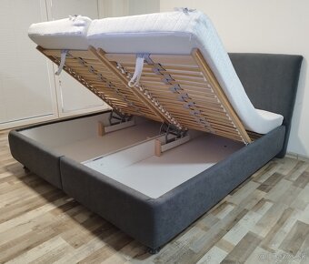 antracitova manzelska postel Fines, 180x200x46 cm - 2
