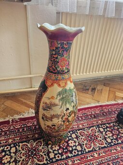 Dekoratívna porcelánová váza 72 cm – ručne maľovaná, orient - 2