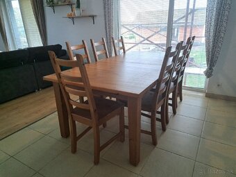Ikea jedálenský rozťahovací stôl +8stoliciek+podušky - 2