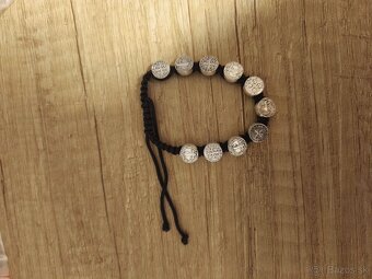 Náramok čierny 10 medailí (benediktínske) - 2