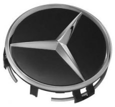 Stredové krytky na disky Mercedes 75mm čierne matné - 2