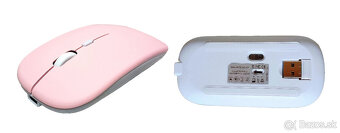 Bezdrôtová myš s podložkou - ružová - 2