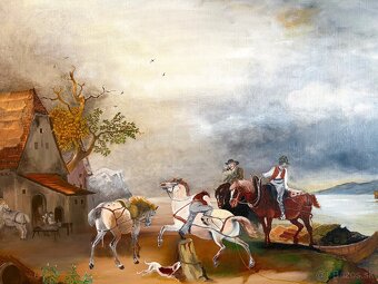 Starý velký obraz, olejomalba - 2