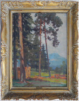 Csordák Ľudovít, Na okraji lesa, po roku 1900, olej, plátno - 2
