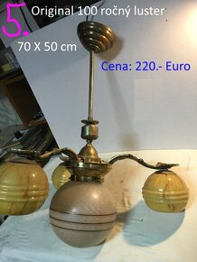 Lustre a lampy starožitné 100 - 150 ročné - 2