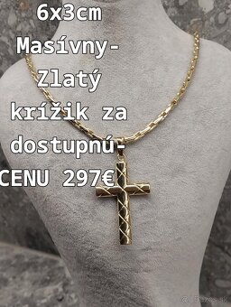 Zlatý krížik-moderný nový výrobok zlato 585, 14 karátov - 2