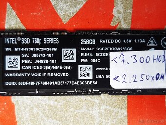 SSD 256GB INTEL 760p M.2 MVMe PCIe 2280 80mm - 2