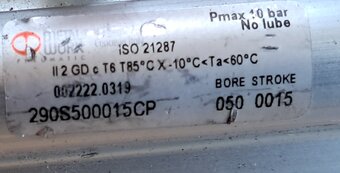 Predám vzduchové valce, ø50mm ,chod15mm - 2