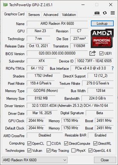 XFX Speedster SWFT 210 AMD Radeon RX 6600 Core - 2