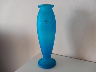 Staršia modrá váza s efektom orosenia 24x4 cm - 2