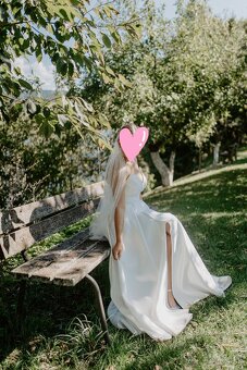 Saténové svadobné šaty - 2