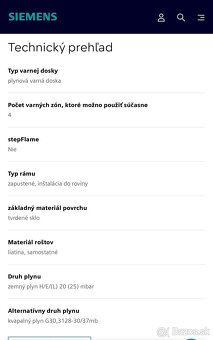 Plynova varna doska Siemens - 2