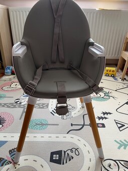Kinderkraft Fini Grey stolička jedálenská drevo ekokoža - 2