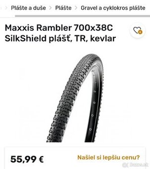 plášte MAXXIS Rambler; 700x38C NOVÉ nepoužité............... - 2