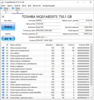 2.5" 750GB HDD Toshiba - 2