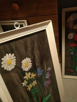 vyšívané obrazy kvety - 2