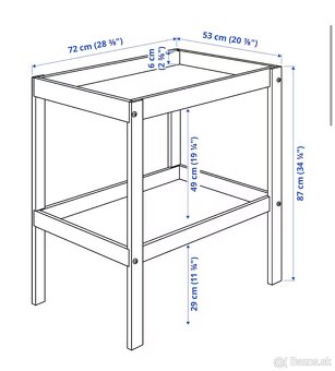 SNIGLAR ikea Prebaľovací stôl / pult - buk s podložkou - 2