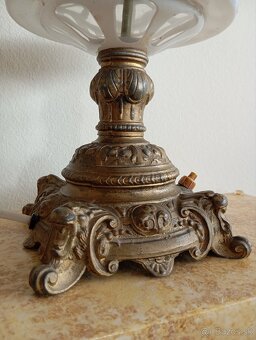 Luxusná starožitná bronzová petrolejová lampa 44cm - 2