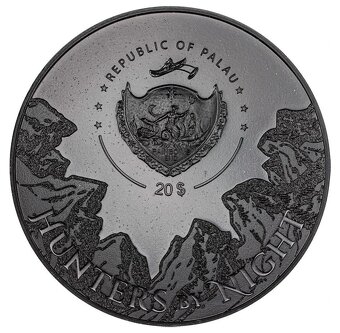 Strieborná minca Lovci pytónov v noci 5 oz(155g) - 2