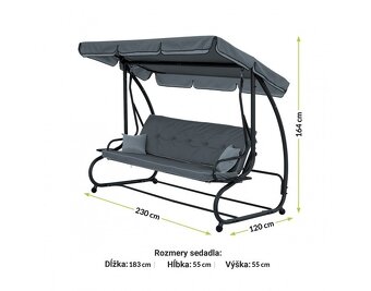 Záhradná hojdačka Lilly - antracit / sivá - 2