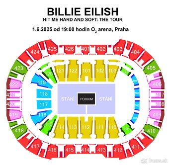 Lístky Billie Eilish Praha 1.6.2025 - 2