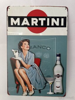 Plechová ceduľka do garáže - Martini - 2