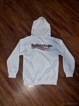 Balenciaga mikina biela napisom balenciaga white hoodie - 2