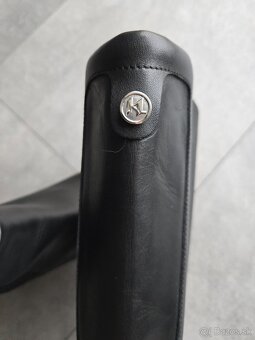 KARL LAGERFELD HI LEG GORE BOOT BLACK LTHR - 2
