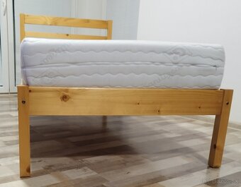 drevena postel s lam. rostom a matracom 90x200x56 cm - 2