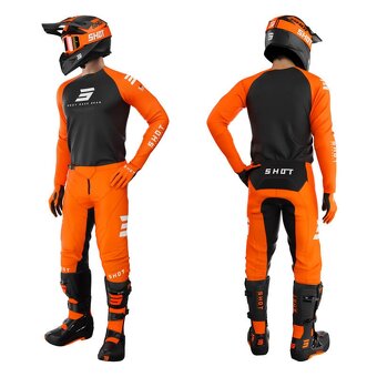 dres nohavice MX oranžový set shot - 2