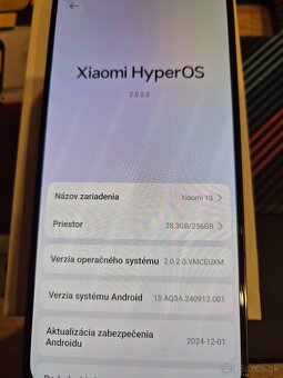 Predám Xiaomi 13, 8/256 GB Black - 2