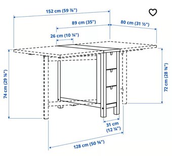 Rozkladací stôl ikea Norden - 2
