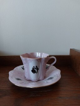 Ruzovy porcelan H&C - salka s podsalkou - 2