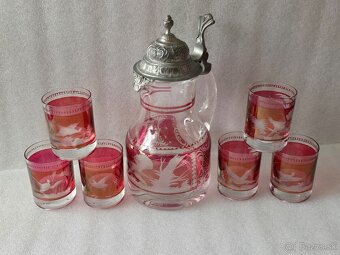 Karafa cenové viečko, 6 pohárov. - 2