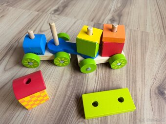 Drevený skladací vláčik - 3D puzzle - 2
