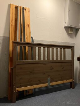 Dvojitá posteľ, DUB masív, IKEA HEMNES 180x200- tmavo hnedá - 2