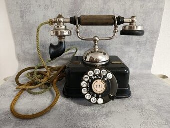 Starožitný dánský kovový telefon KTAS D08 - 2