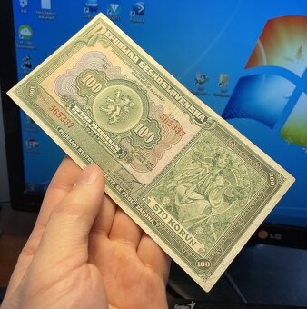 Staré bankovky První republika 100 korun 1920, velmi vzácná - 2