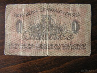 ČESKOSLOVENSKÁ BANKOVKA: 1-KORUNA -1919 - 2